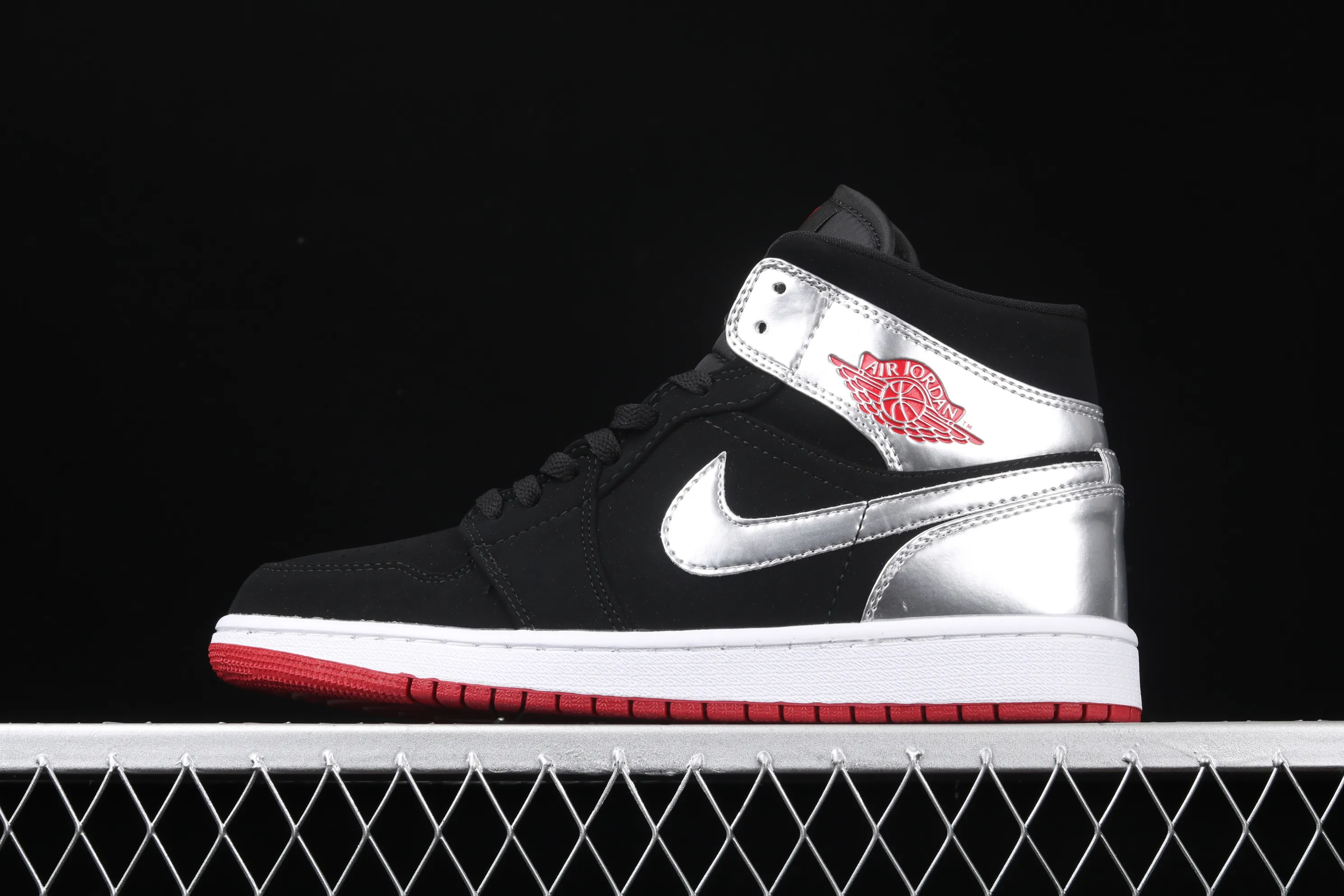 All categories Air Jordan Jordan series basketball shoes Air Jordan 1 Mid Air Jordan 1 Mid "Johnny Kilroy AJ1 Joe 1 China Black Silver 554724-057